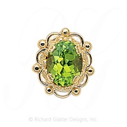 GS103 PD - 14 Karat Gold Peridot Slide 